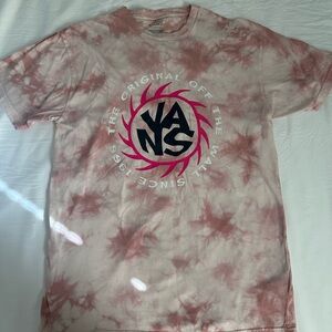 Vans Pink and White Spiral Logo Tee